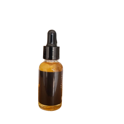 Bottle with dropper on a white background