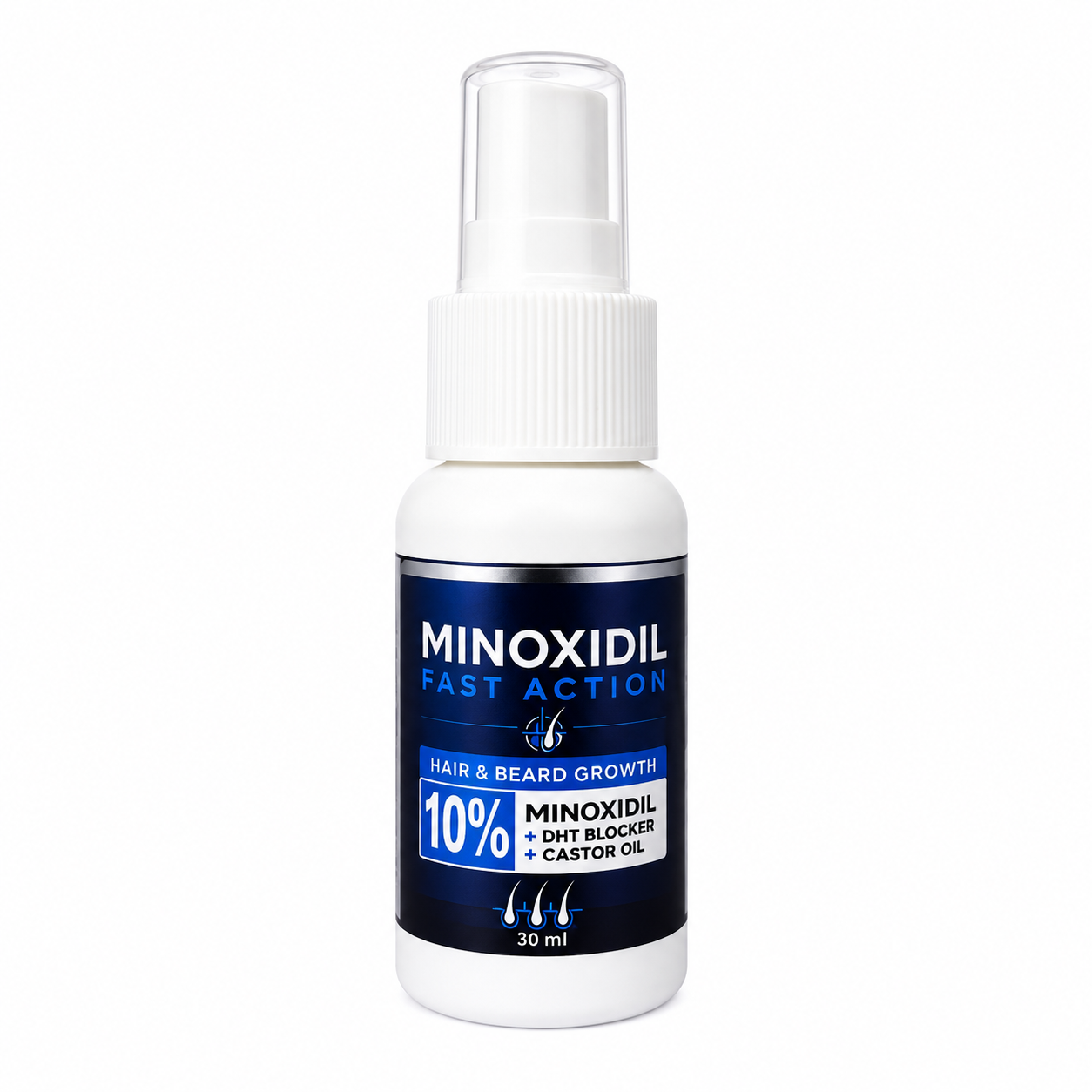 Minoxidil + Castor oil +DHT Blocker ( Hair and Beard Growth Spray)