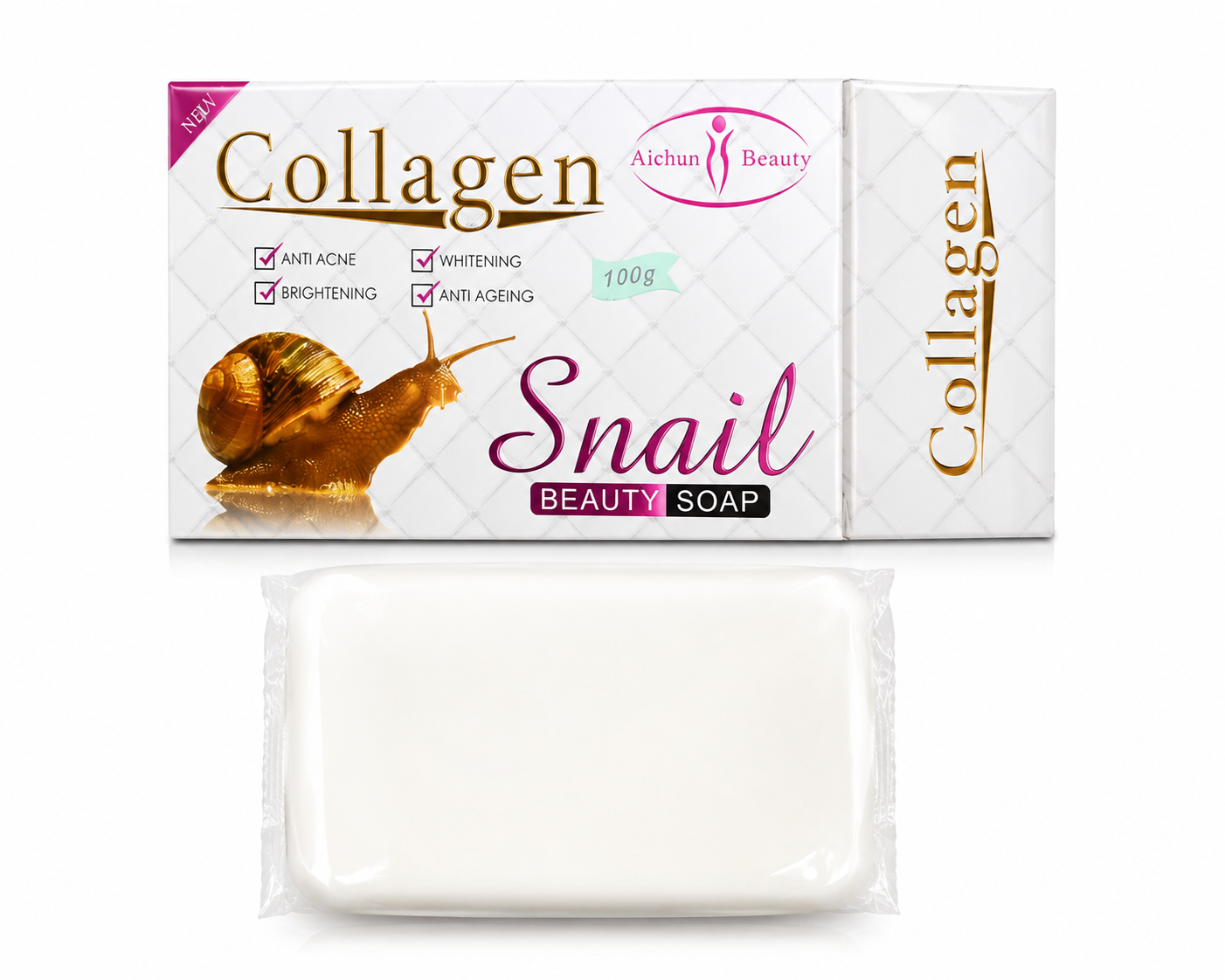 Korean Collagen Snail Soap for Glowing Skin & Fine Lines Reduction