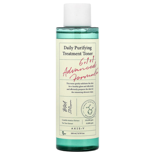 Daily Purifying Treatment Toner with green liquid and white cap 