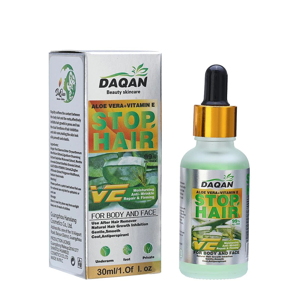 Daqan hair stop product with packaging 