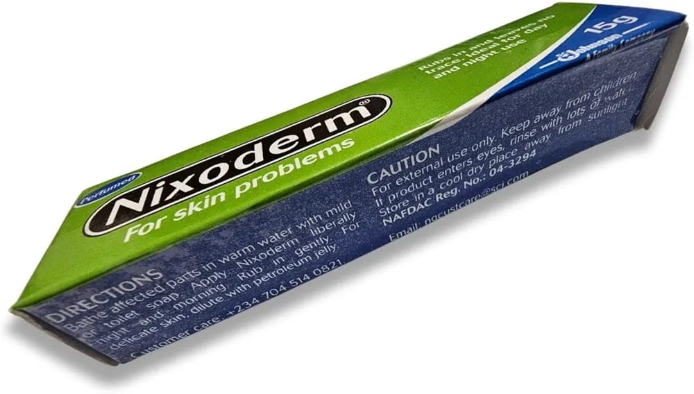 Nixoderm packaging for skin problems on a white background