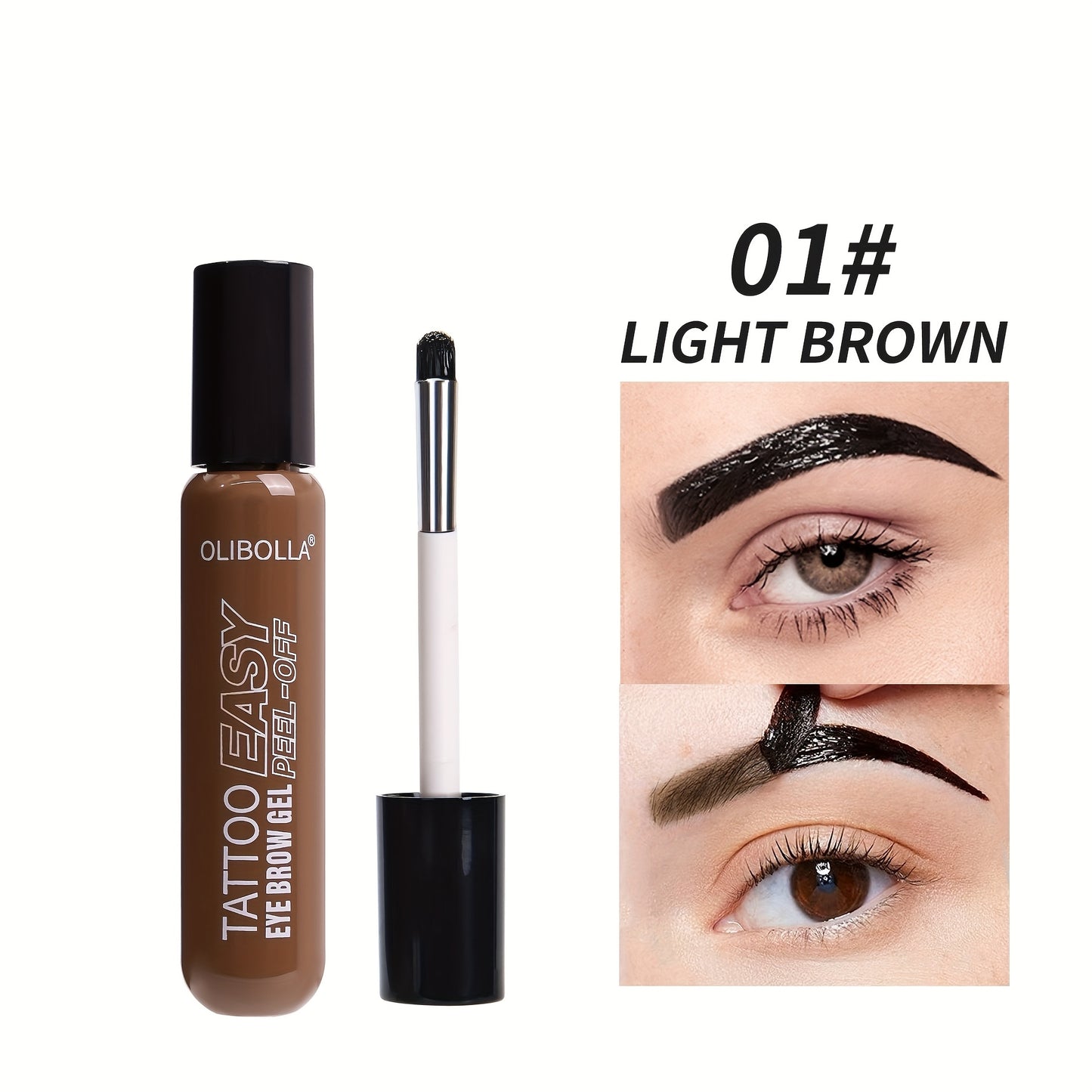 Olibella Tattoo Easy Eye Brow Gel with applicator and color 