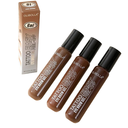 Three bottles of OliBolla Tattoo Easy Eye Brow Gel.