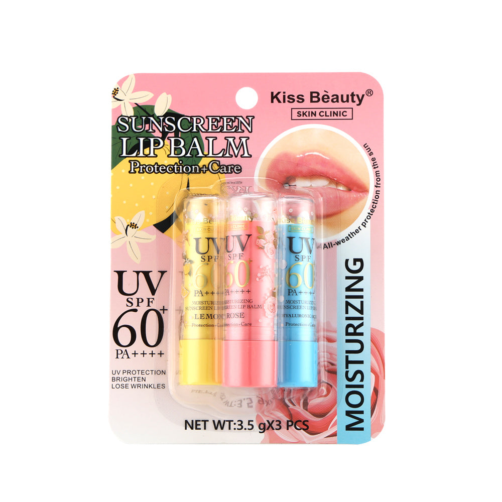 SPF 60+ Moisturizing Lip Balm (Lemon, Rose  infused)