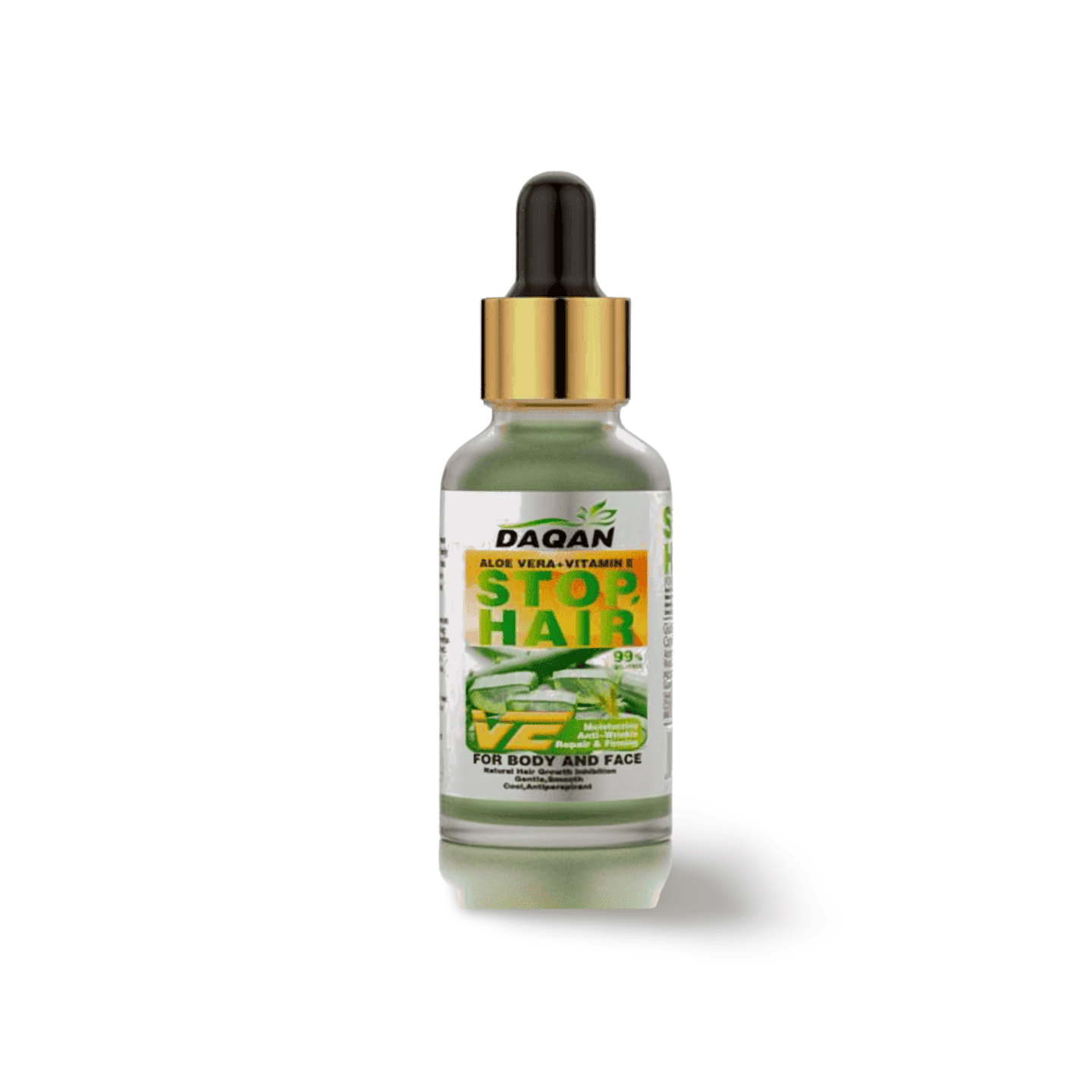 Bottle of  Stop Hair product with dropper