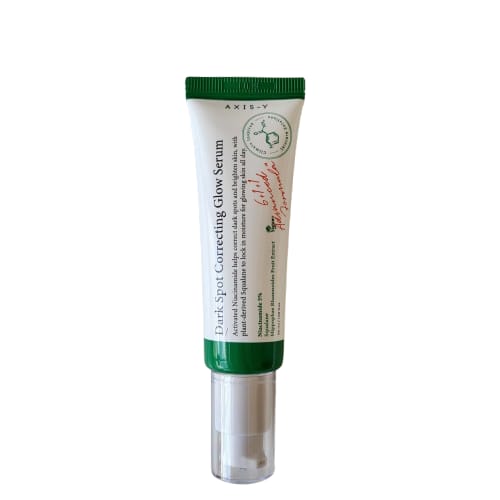 Tube of Axis-V Dark Spot Correcting Glow Serum on a white background