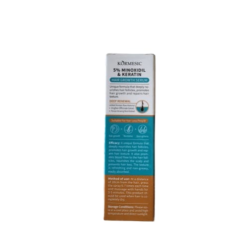 Minoxidil with Keratin 5% (30ml) on a side view.