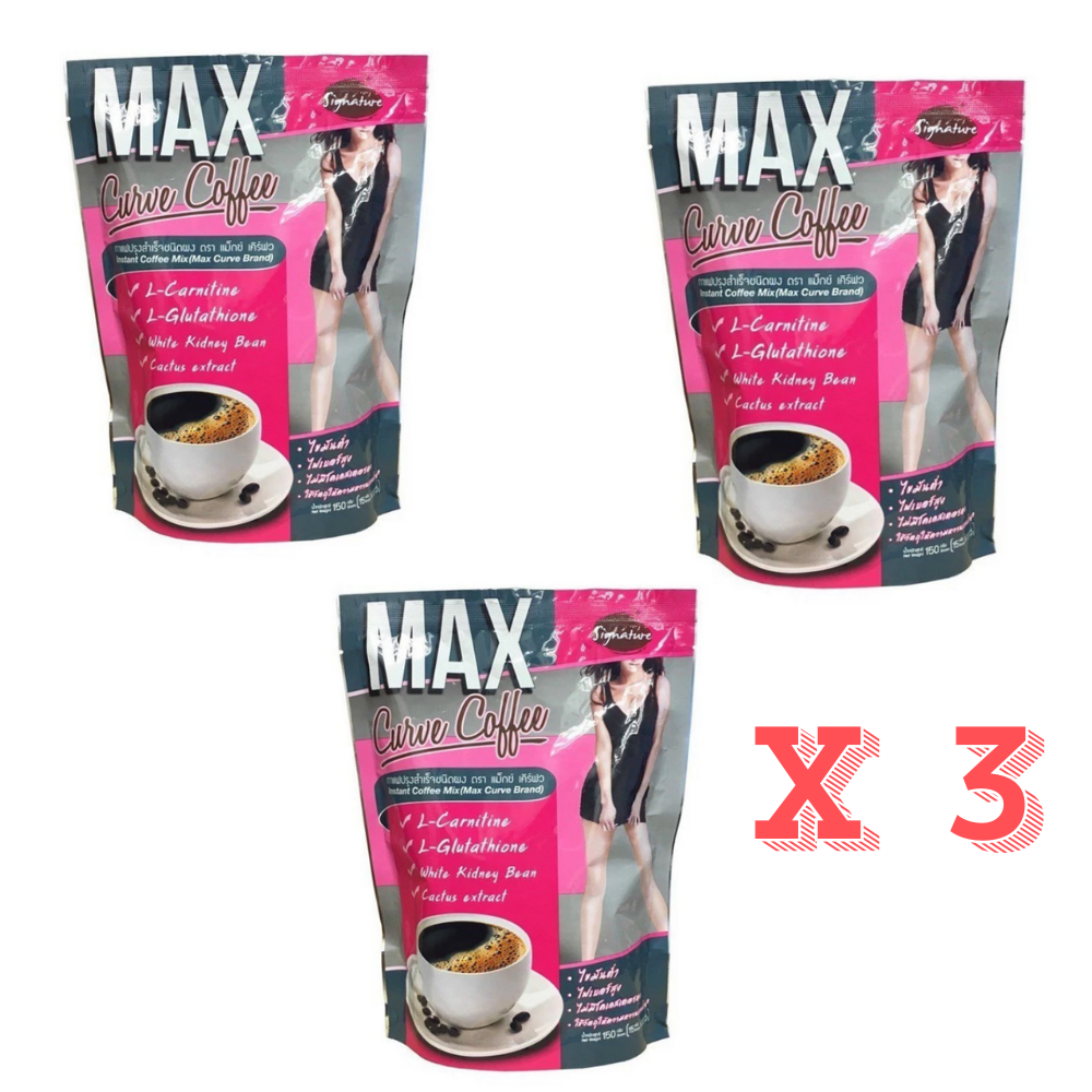 Three packages of Max Curve Coffee 