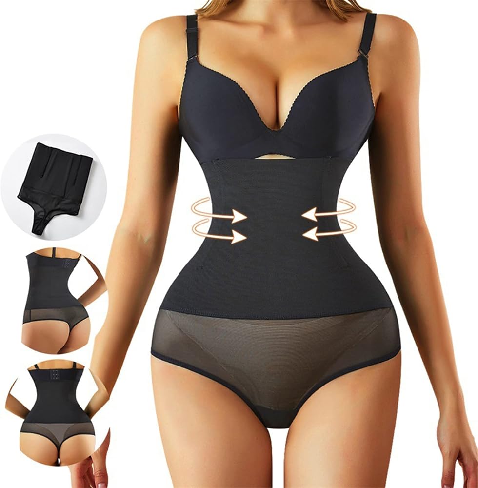 High-waisted tummy control thong shapewear