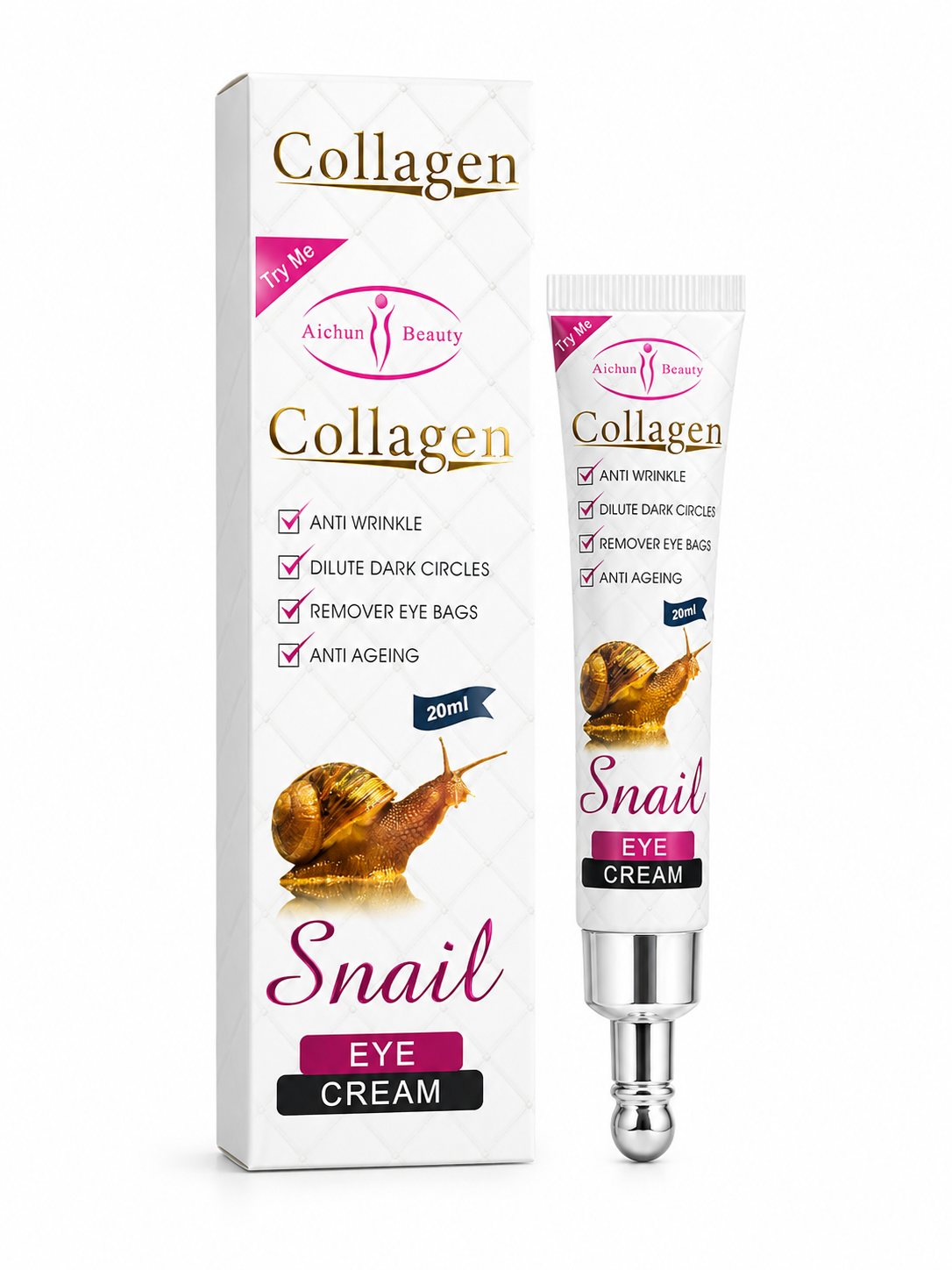 Collagen Snail Eye Cream – Dark Circles & Eye Bag Care | 20ml