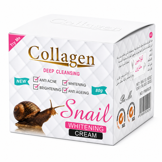 Collagen Snail Face Cream for Glowing Skin & Fine Lines Reduction
